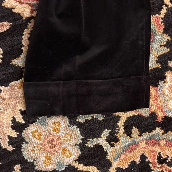Ann Taylor Elegant Black Velvet Cuffed Ankle Pants - Picture 8 of 9